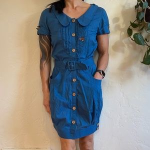 SRETSIS by Pim Sukhahuta Fox Shirt Dress with Bubble Hem